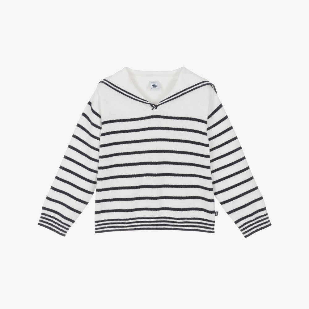 Petit Bateau-Girls Nautical Stripe Sailor Top | Childrensalon Outlet