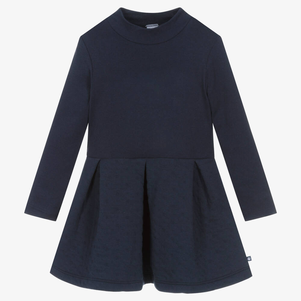 Petit Bateau - Navyblaues Baumwoll-Skaterkleid | Childrensalon