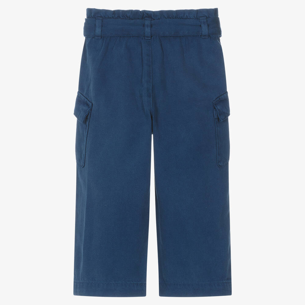Petit Bateau-Girls Navy Blue Culotte Trousers | Childrensalon Outlet