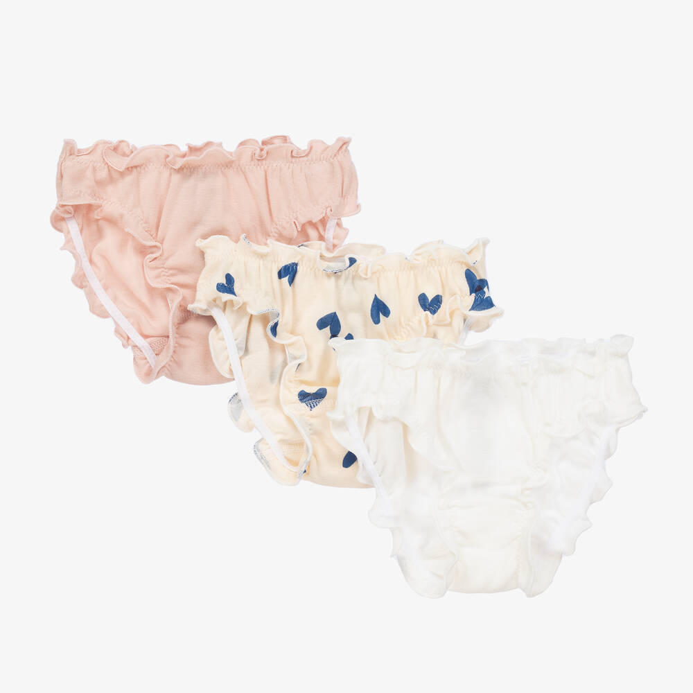 Petit Bateau - Girls Organic Cotton Knickers (3 Pack) | Childrensalon