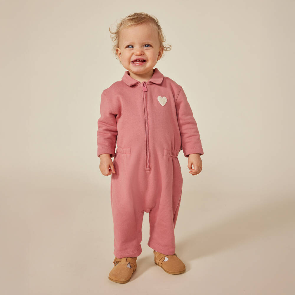 بتي باتو-جمبسوت بسحاب قطن عضوي لون زهري للبنات | Childrensalon Outlet