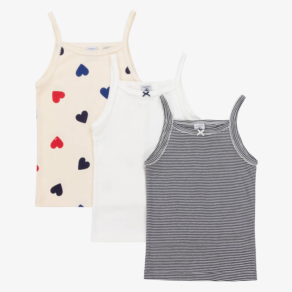 Petit Bateau-Майки из органического хлопка (3шт.) | Childrensalon Outlet