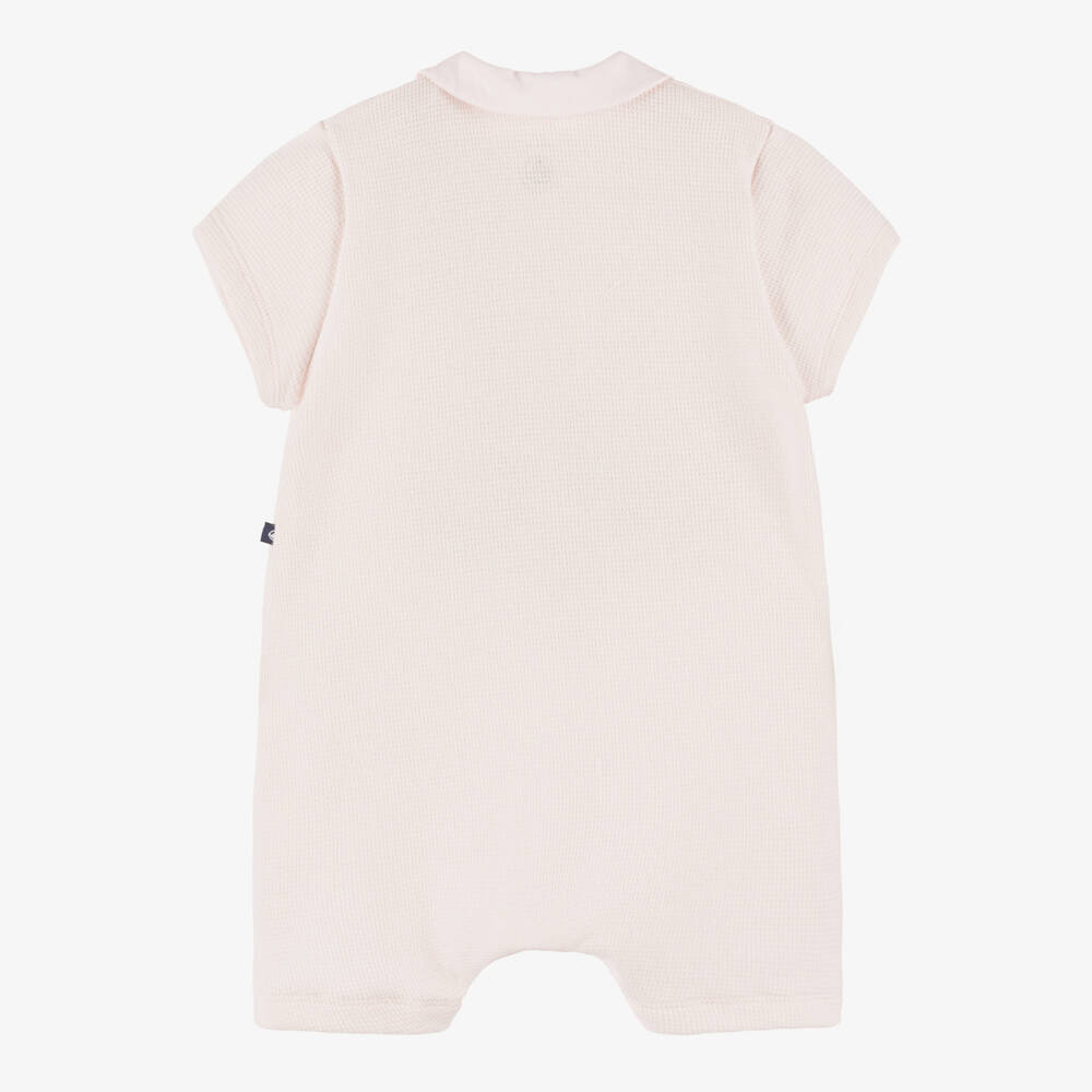 Petit Bateau-Girls Organic Pink Cotton Romper | Childrensalon Outlet
