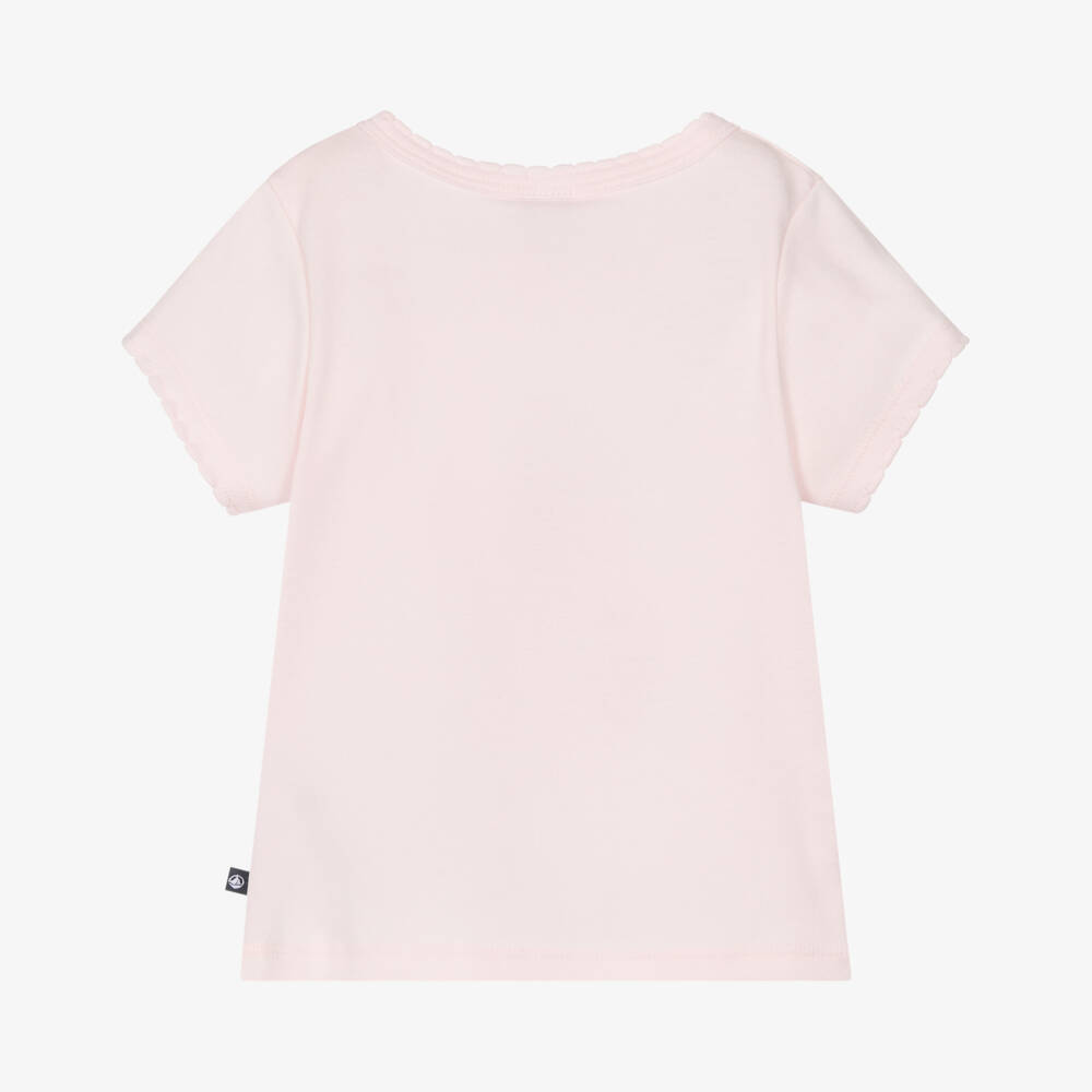 Petit Bateau-Розовая футболка с графическим рисунком для девочек | Childrensalon Outlet