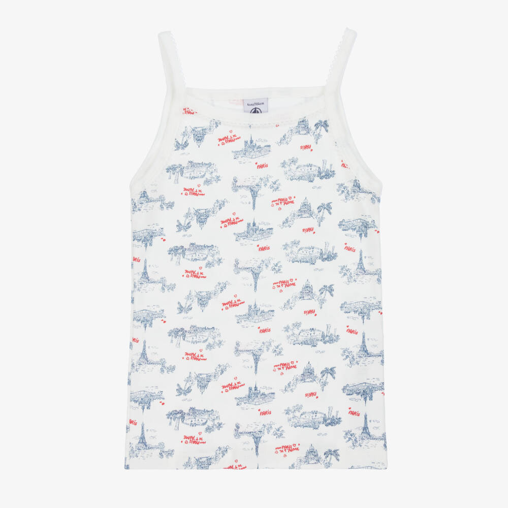 بتي باتو-طقم صدريات بيضاء مستوحاة من باريس للبنات | Childrensalon Outlet