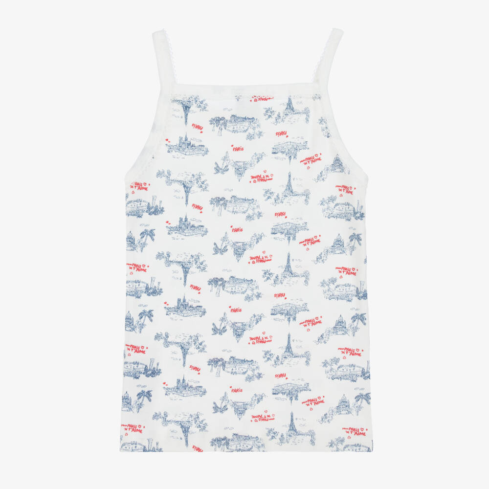 بتي باتو-طقم صدريات بيضاء مستوحاة من باريس للبنات | Childrensalon Outlet