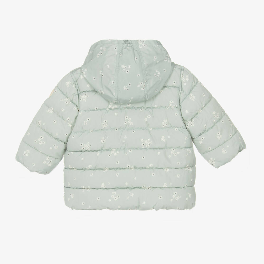 Petit Bateau-Girls Pastel Floral Hooded Puffer Jacket | Childrensalon Outlet