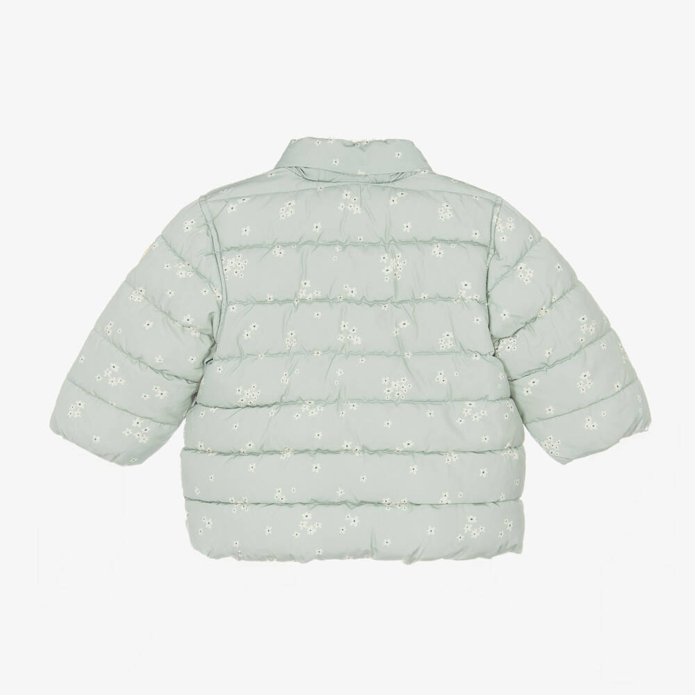 Petit Bateau-Girls Pastel Floral Hooded Puffer Jacket | Childrensalon Outlet