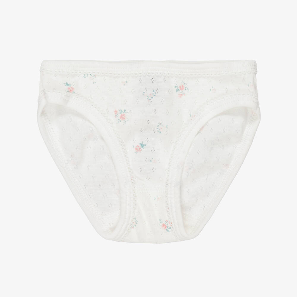 Petit Bateau-Girls Pastel Pointelle Cotton Jersey Knickers (3 Pack) | Childrensalon Outlet