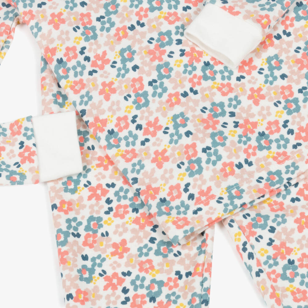 Petit Bateau-Хлопковые пижамы с цветочным узором для девочек в розовом цвете | Childrensalon Outlet