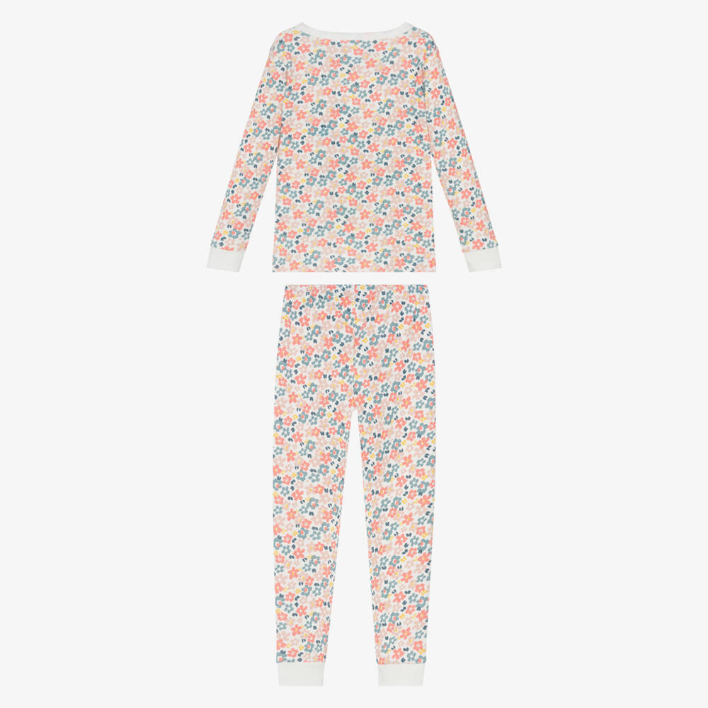 Petit Bateau-Хлопковые пижамы с цветочным узором для девочек в розовом цвете | Childrensalon Outlet