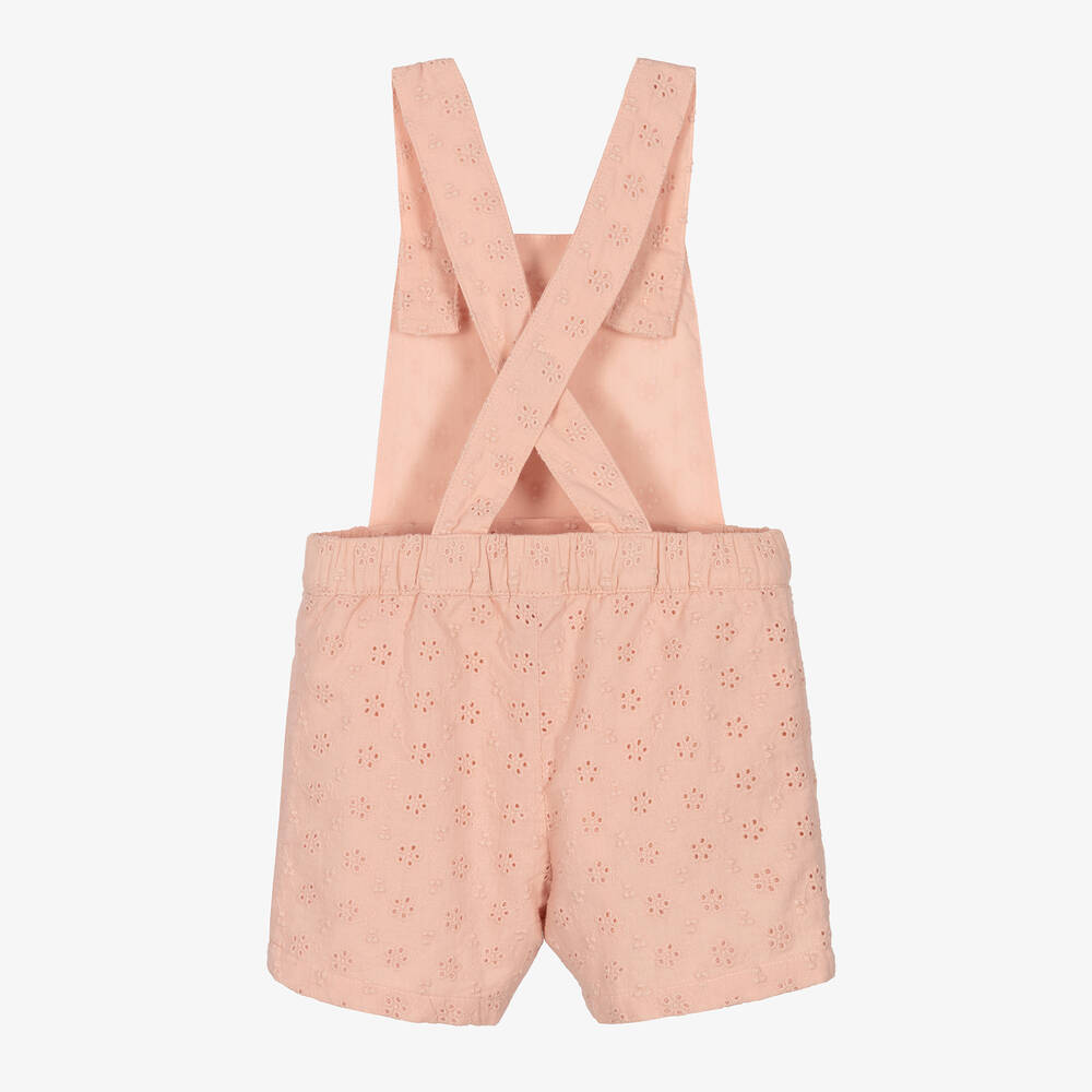 بتي باتو-شورت دانغريز قطن برودوري لون زهري للمولودات | Childrensalon Outlet