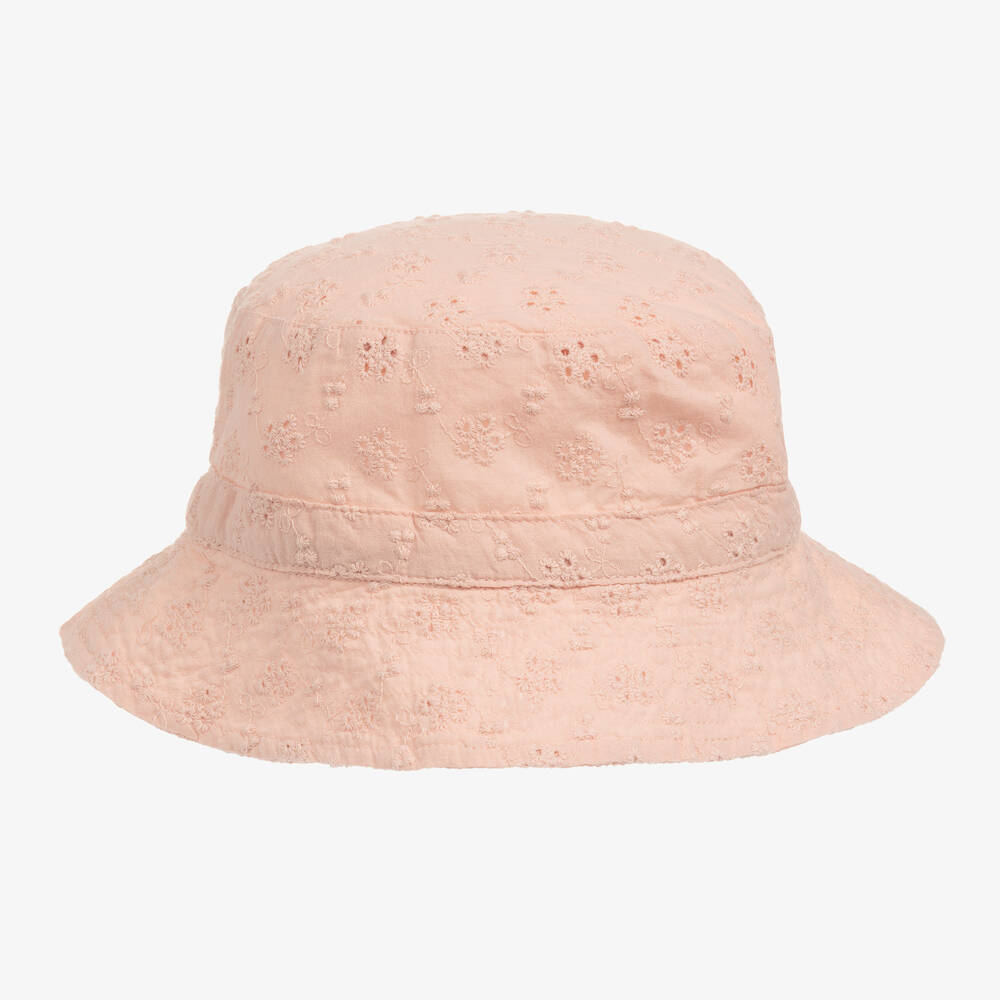 Petit Bateau - Rosa Sonnenhut mit Lochstickerei | Childrensalon