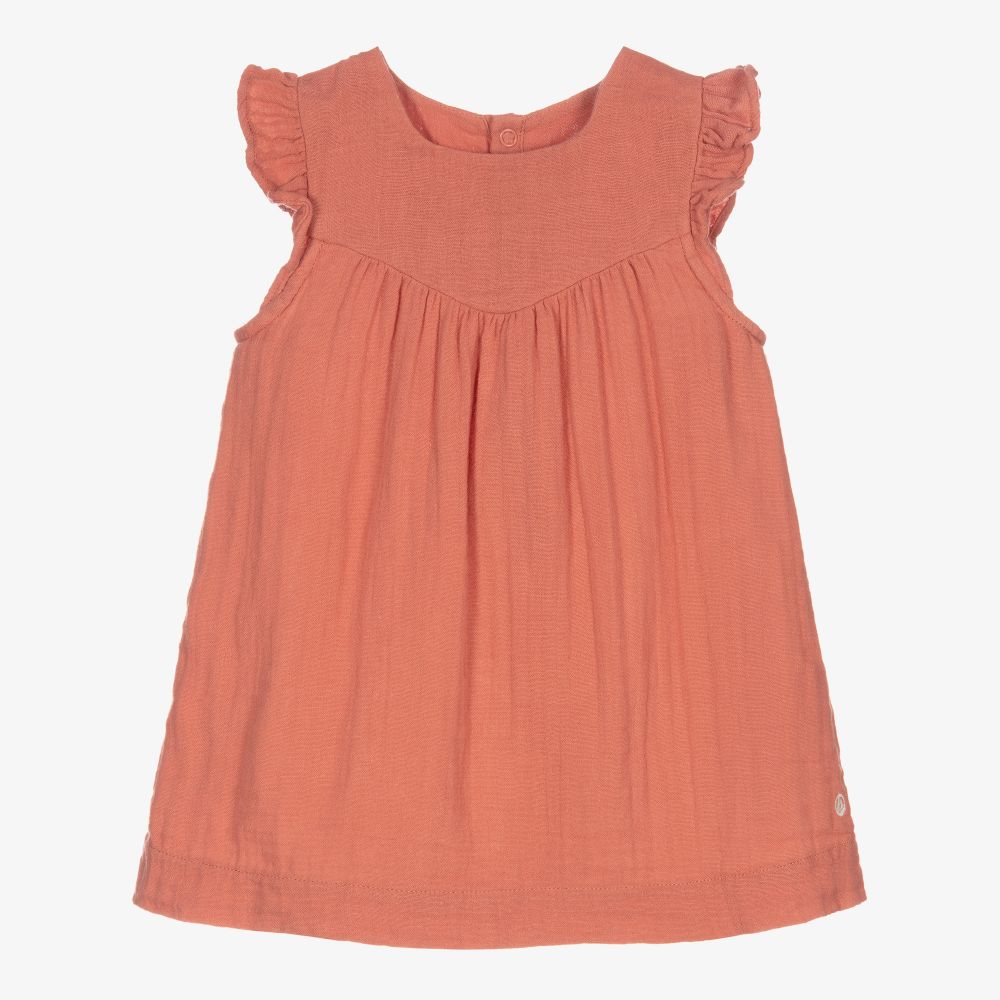 Petit Bateau - Rosa Kleid aus Käseleinen (M) | Childrensalon