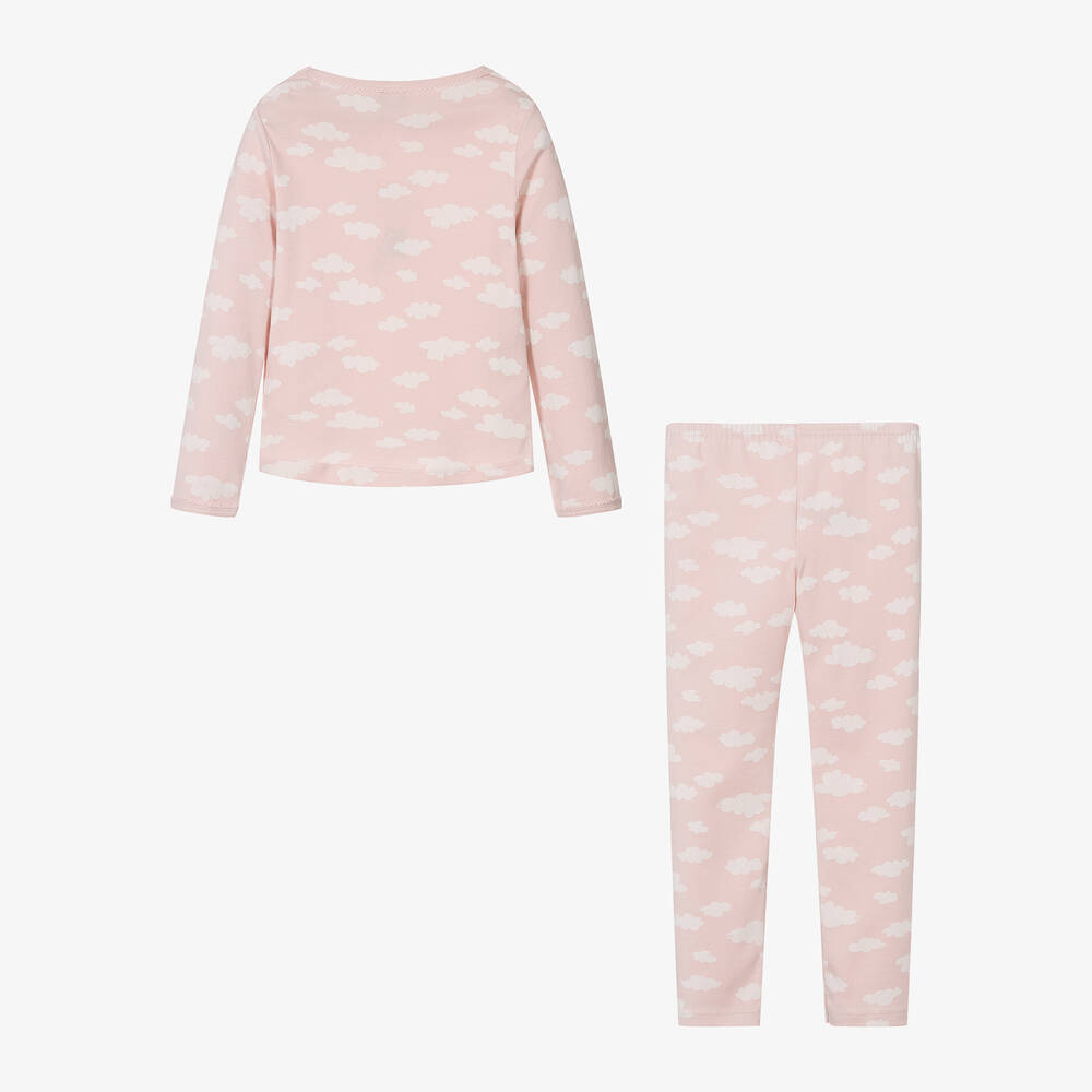 Petit Bateau-Girls Pink Cloud Organic Cotton Pyjamas | Childrensalon Outlet
