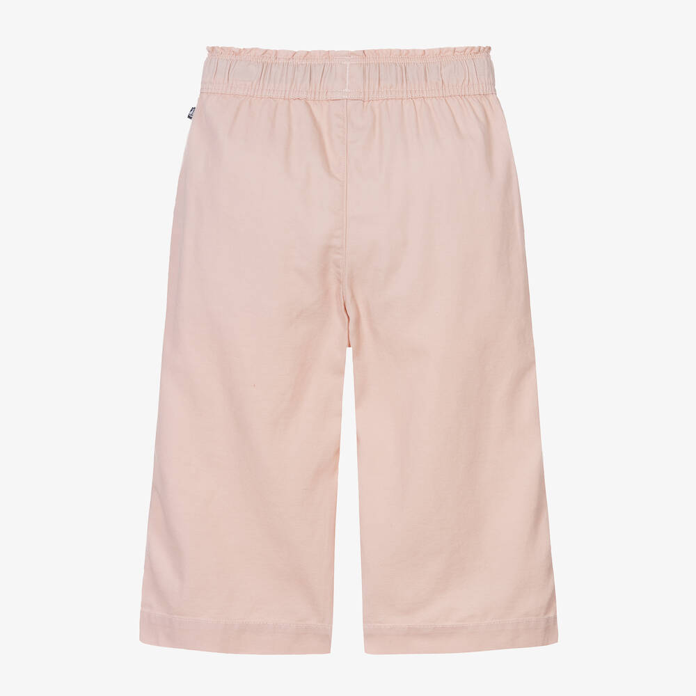 Petit Bateau-بنطلون قطن وكتان تويل لون زهري للبنات | Childrensalon Outlet