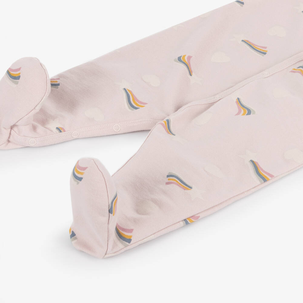 بتي باتو-أفرول قطن طبعة نجوم وقلوب لون زهري للبنات | Childrensalon Outlet