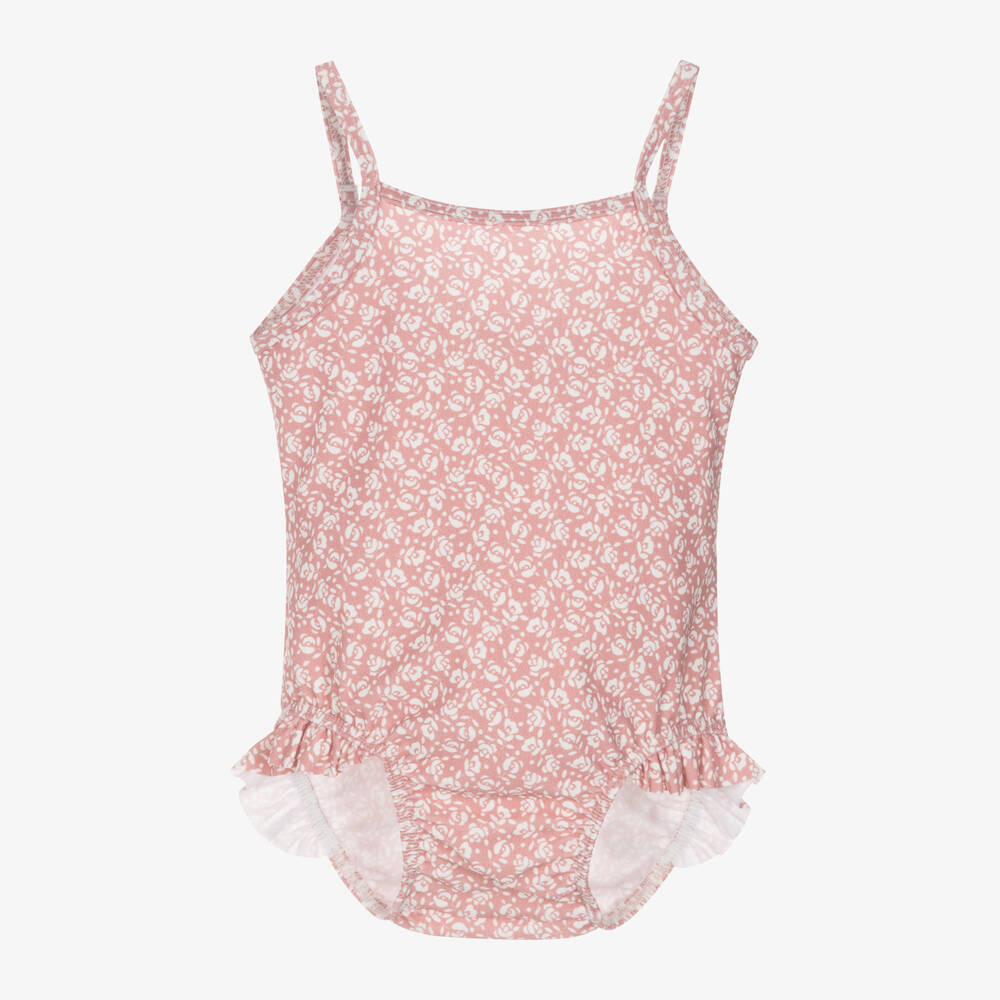 Petit Bateau-Girls Pink Ditsy Floral Swimsuit | Childrensalon Outlet