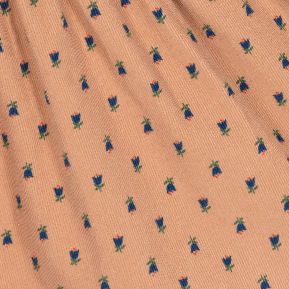 Petit Bateau-Girls Pink Floral Needlecord Dress  | Childrensalon Outlet