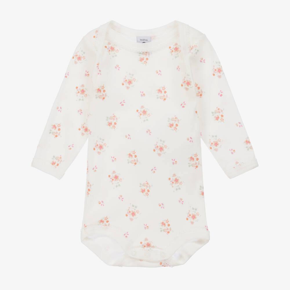 Petit Bateau-Girls Pink & Ivory Bodysuits Set | Childrensalon Outlet