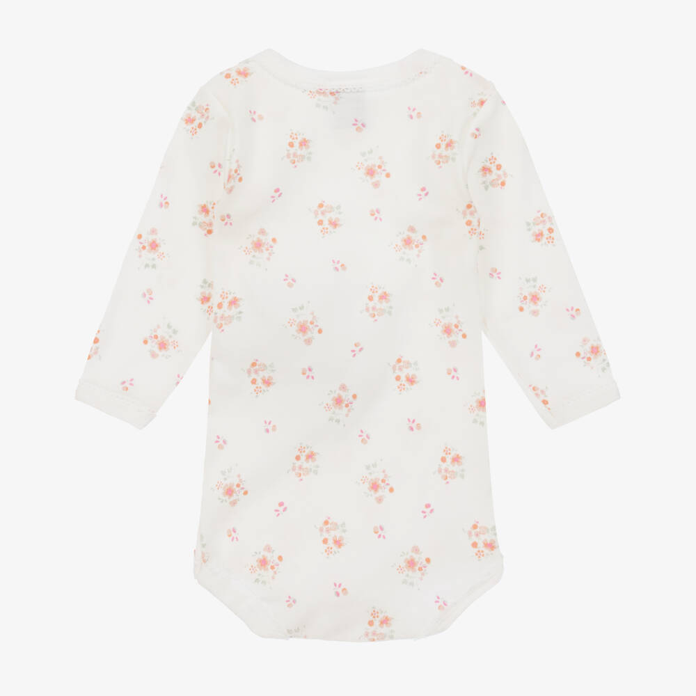 Petit Bateau-Girls Pink & Ivory Bodysuits Set | Childrensalon Outlet