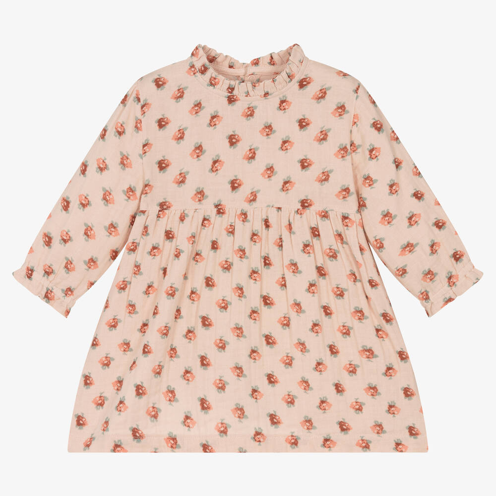 Petit Bateau - Rosa geblümtes Biobaumwoll-Kleid | Childrensalon