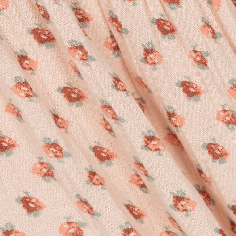 Petit Bateau-Girls Pink Organic Cotton Floral Dress | Childrensalon Outlet
