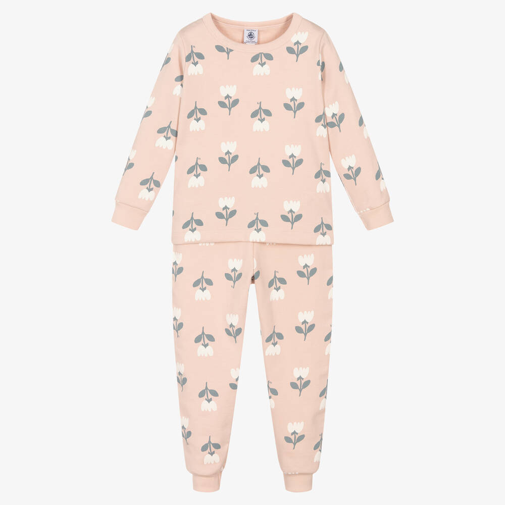 Petit Bateau-بيجاما قطن عضوي لون زهري للبنات | Childrensalon Outlet