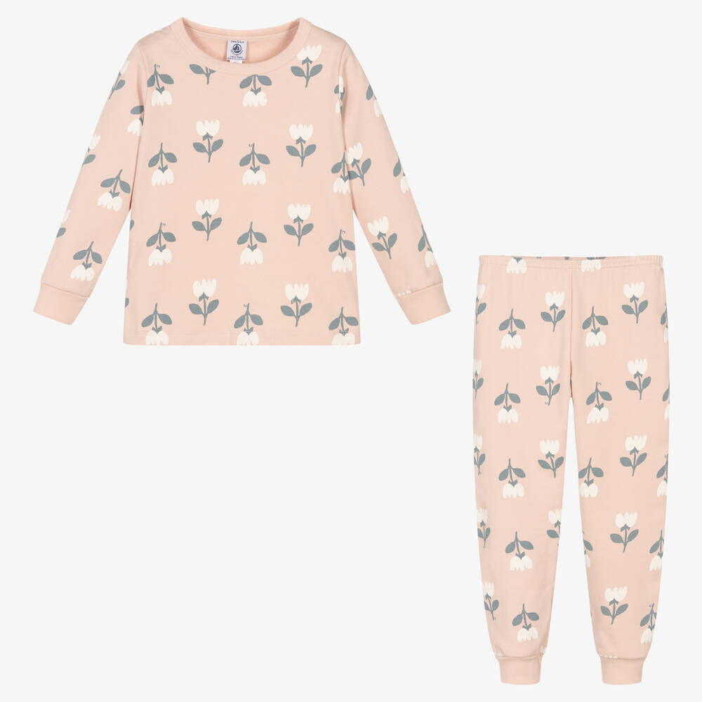 Petit Bateau-Girls Pink Organic Cotton Pyjamas | Childrensalon Outlet
