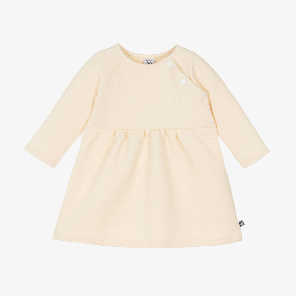 Petit Bateau-فستان قطن لون عاجي | Childrensalon Outlet