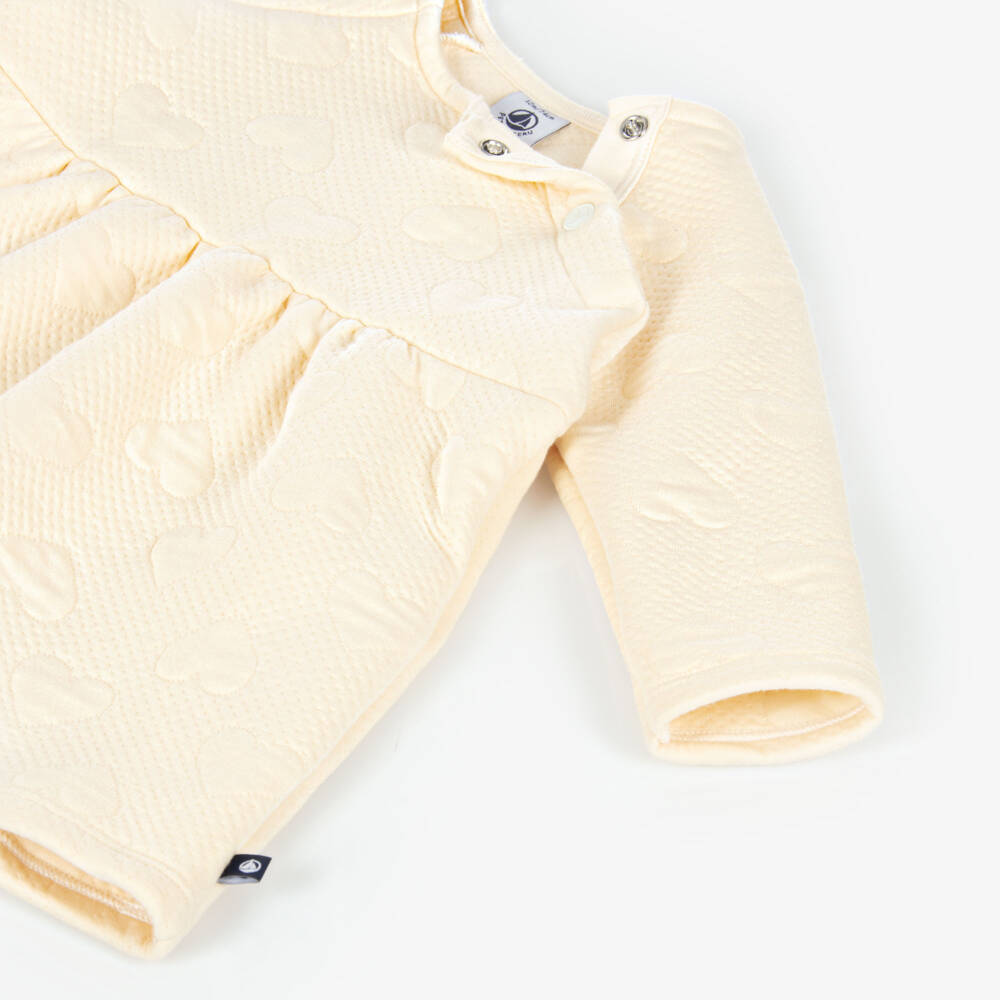Petit Bateau-Girls Quilted Cotton Heart Dress | Childrensalon Outlet