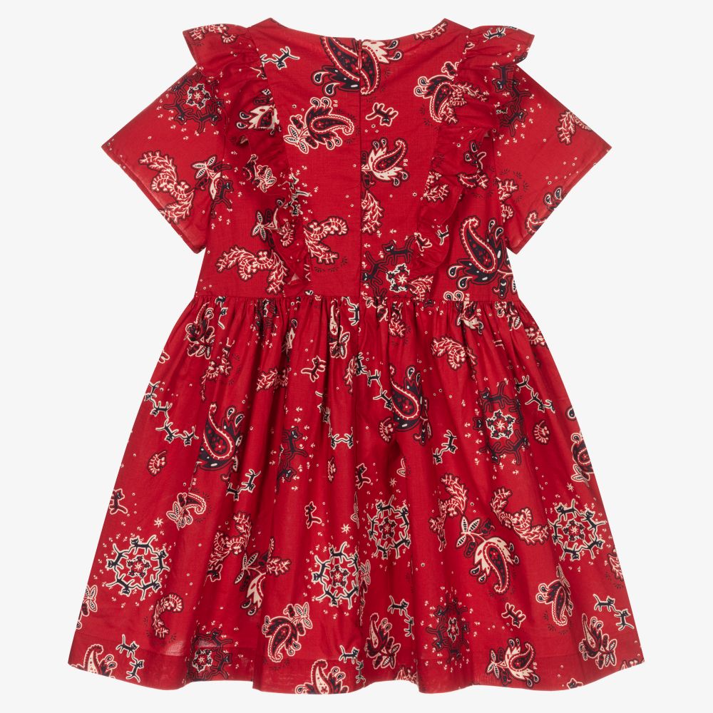 Petit Bateau-Красное хлопковое платье для девочек | Childrensalon Outlet