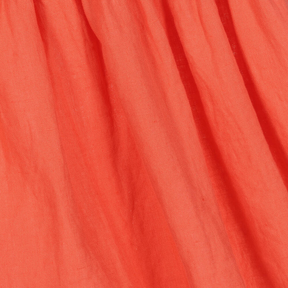 Petit Bateau-Girls Red Linen Dress | Childrensalon Outlet
