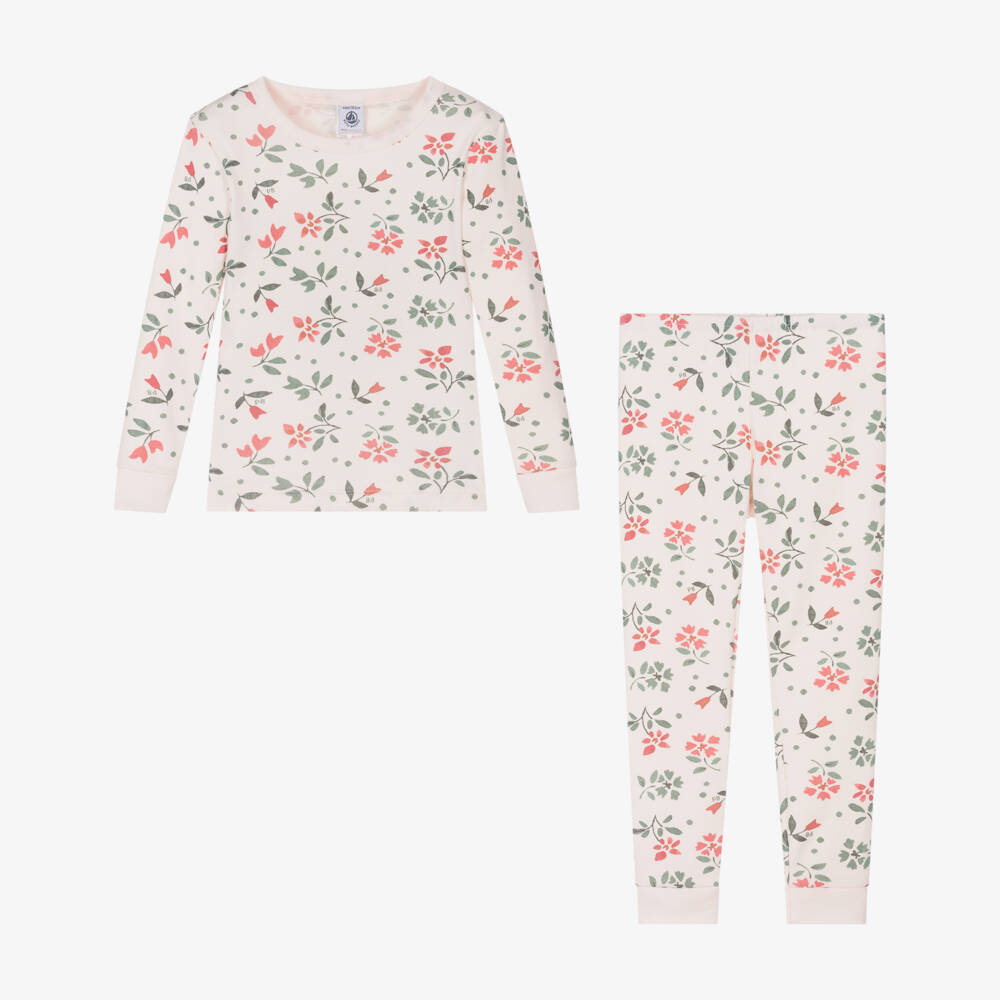 Petit Bateau-ملابس نوم قطنية زهرية للبنات | Childrensalon Outlet