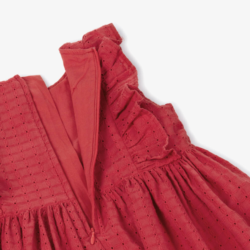 Petit Bateau-فستان صيفي مزين بالكشكش للبنات بلون الياقوت | Childrensalon Outlet