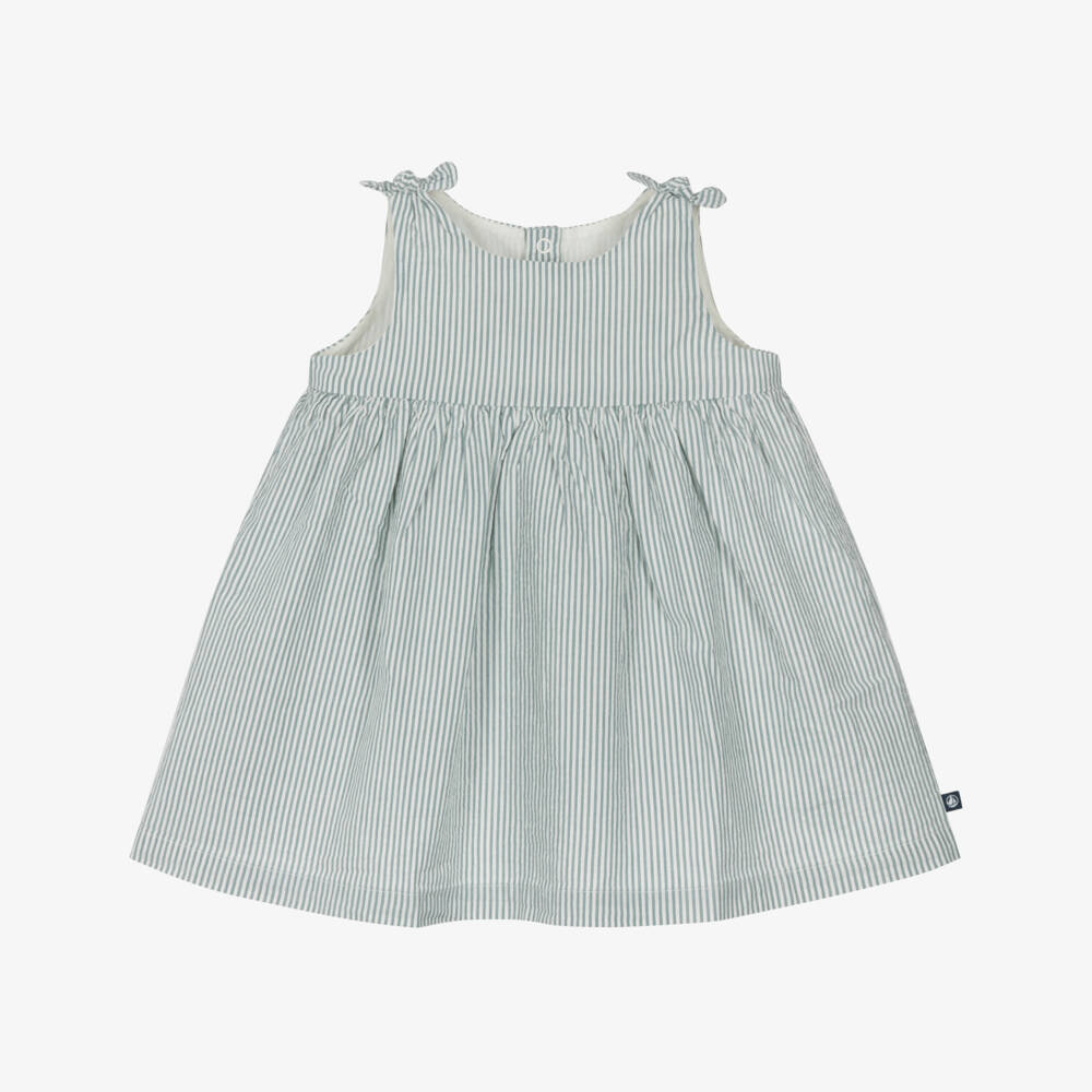 Petit Bateau-فستان بناتي من القطن الساج المخطط | Childrensalon Outlet