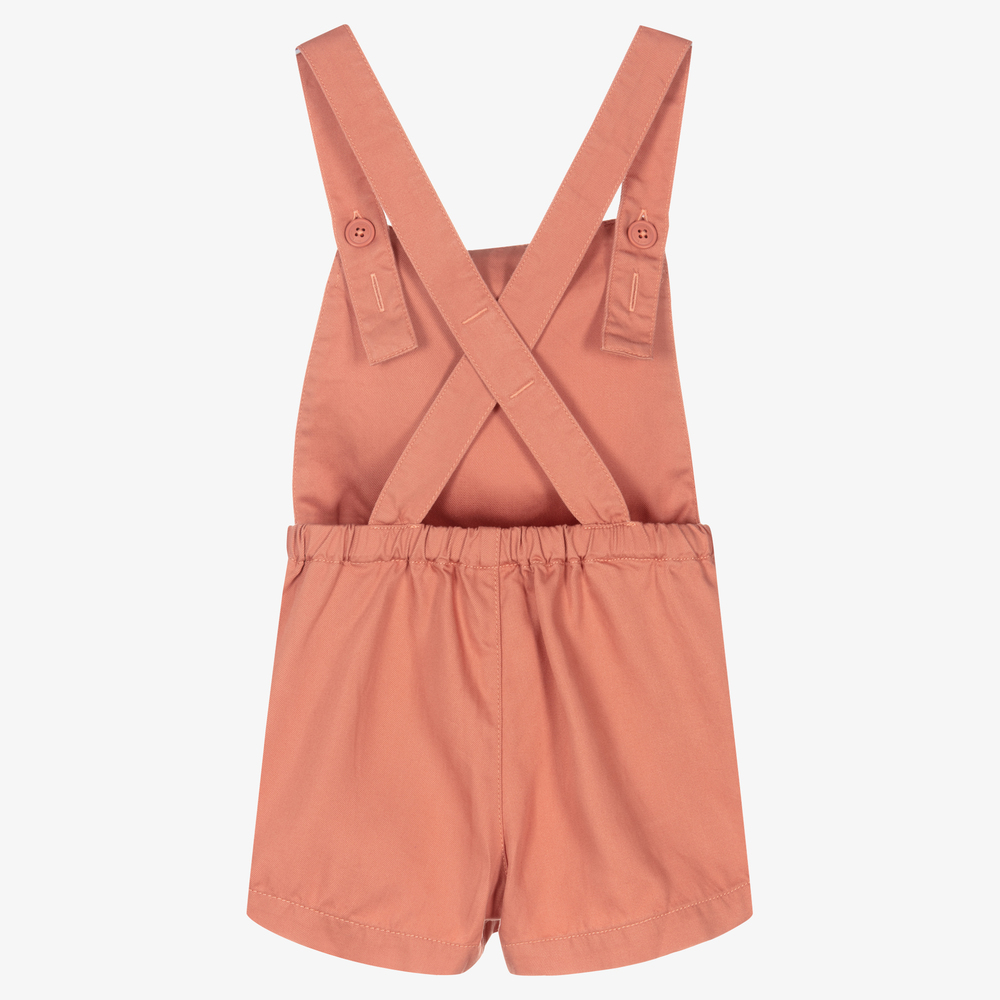 Pink short dungarees top