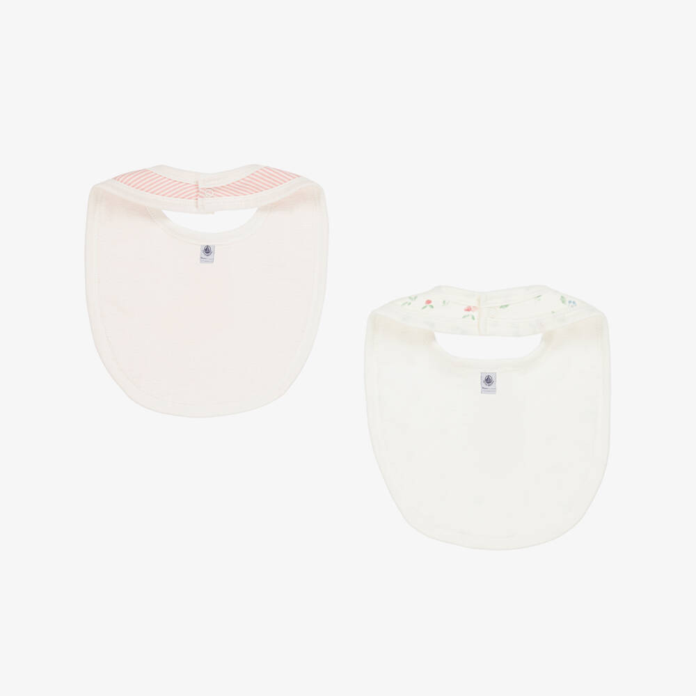 Petit Bateau-Girls Soft Ivory & Blush Bib Set | Childrensalon Outlet