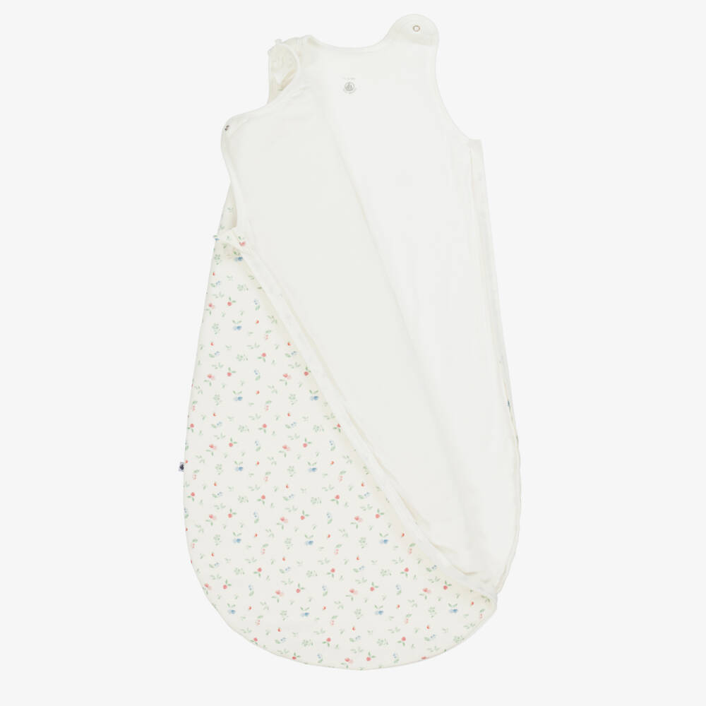 Petit Bateau-Girls Soft Ivory Floral Sleep Nest | Childrensalon Outlet