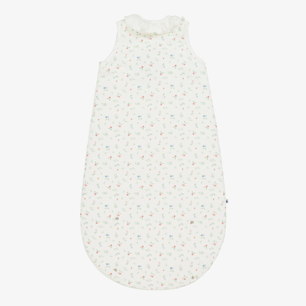 Petit Bateau-Girls Soft Ivory Floral Sleep Nest | Childrensalon Outlet