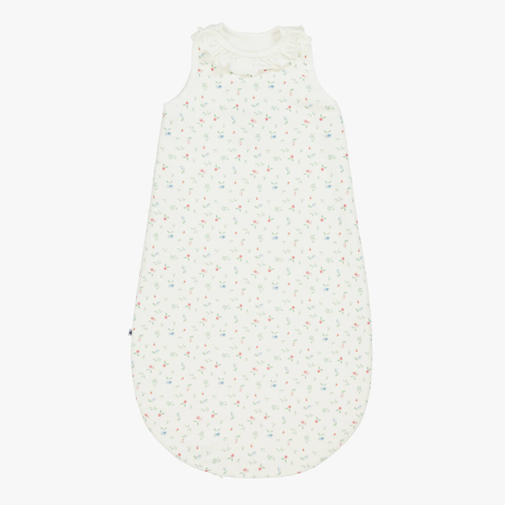 Petit Bateau-عش نوم ناعم عاجي مزهر للبنات | Childrensalon Outlet