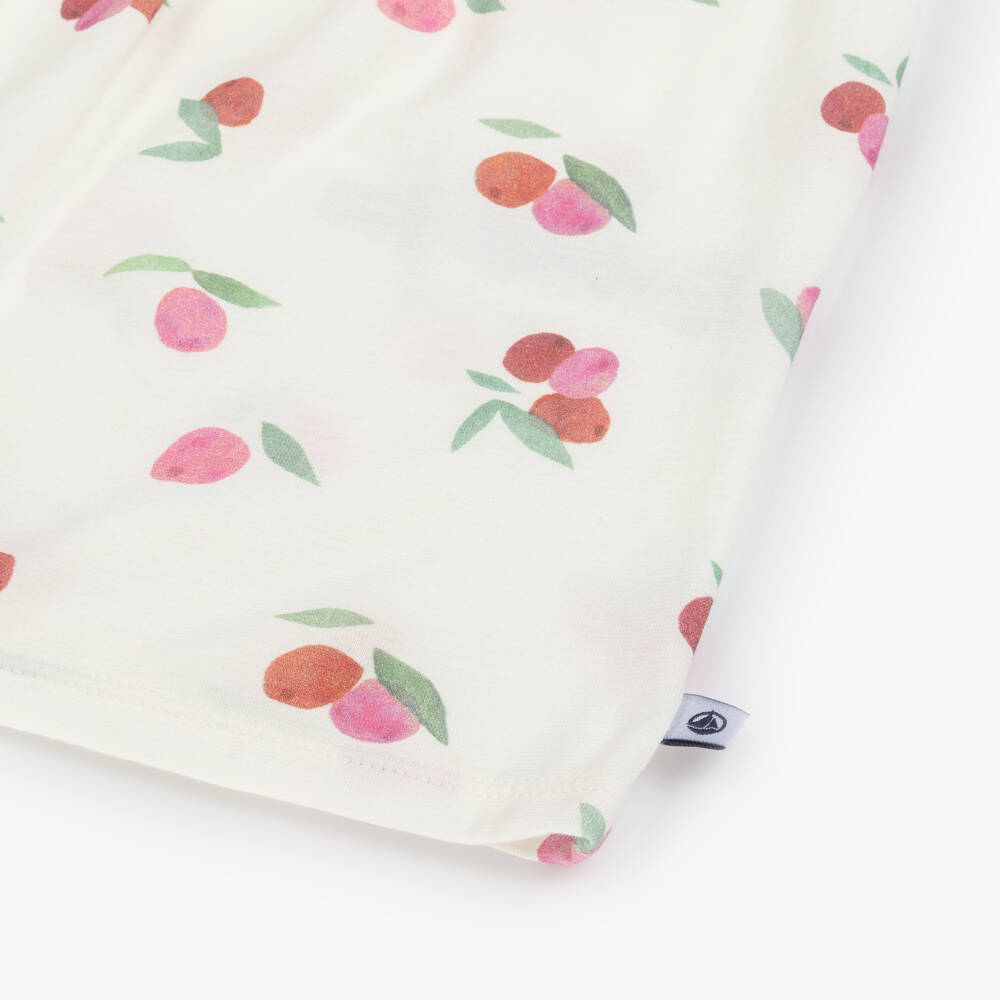 Petit Bateau-Girls Soft Ivory Fruit Nightwear Set | Childrensalon Outlet