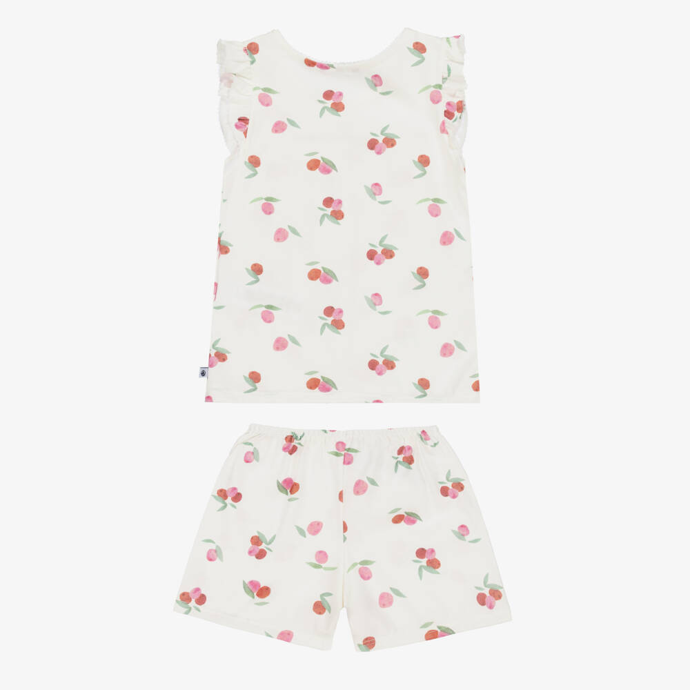 Petit Bateau-Girls Soft Ivory Fruit Nightwear Set | Childrensalon Outlet
