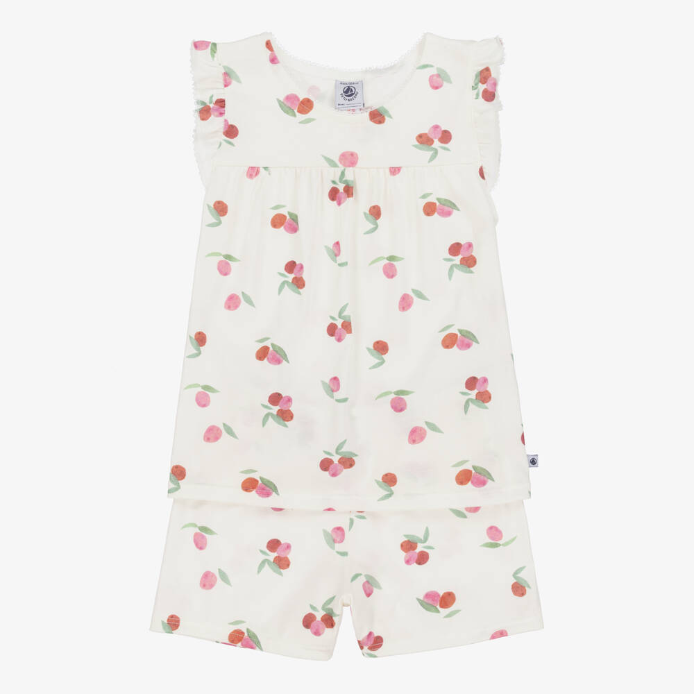 Petit Bateau-Girls Soft Ivory Fruit Nightwear Set | Childrensalon Outlet