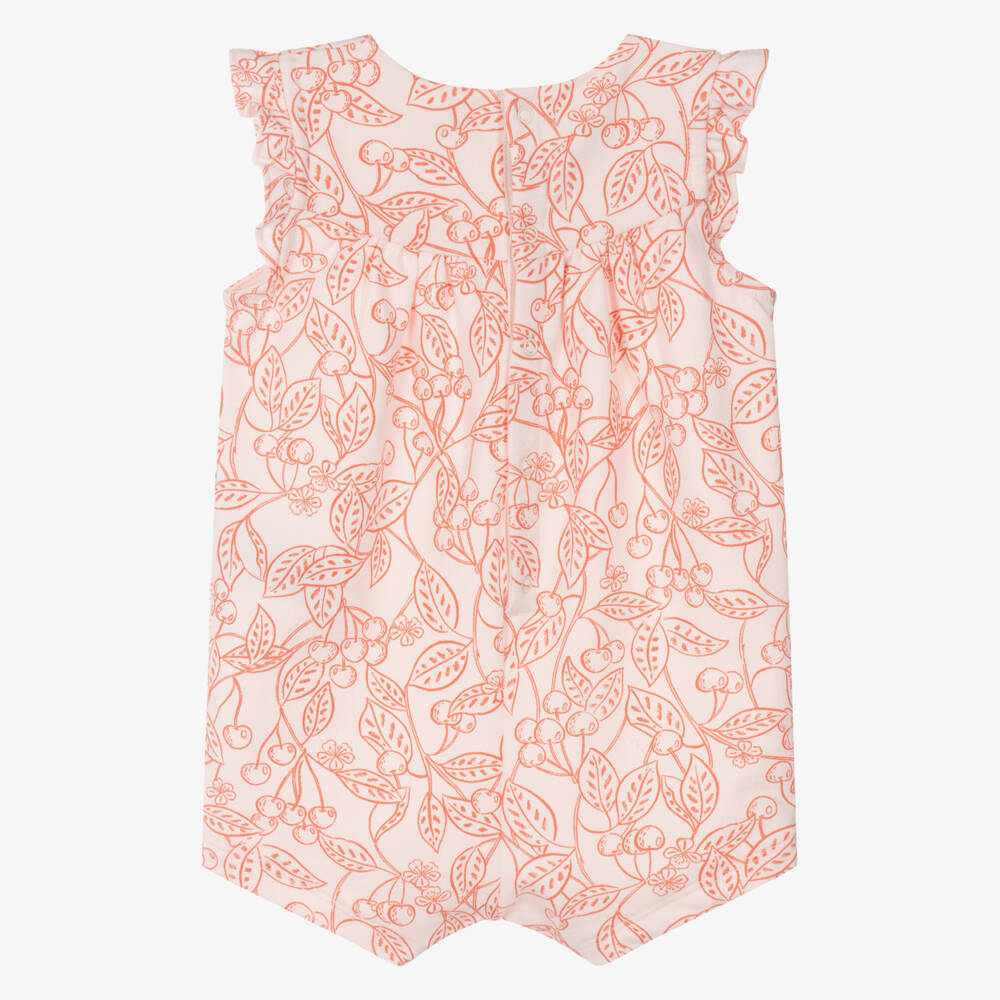 Petit Bateau-Мягкий розовый ромпер с вишнями для девочек | Childrensalon Outlet