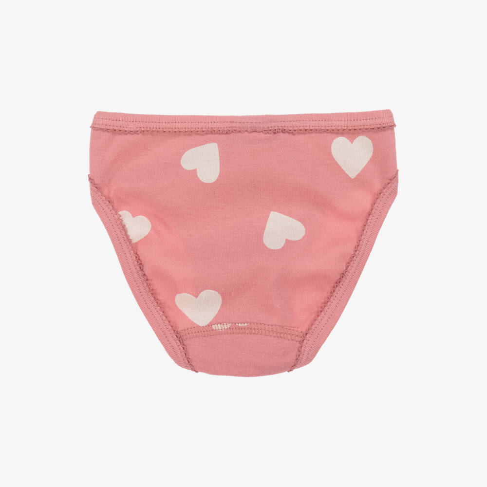 Petit Bateau-Girls Soft Pink Cotton Panties Trio | Childrensalon Outlet
