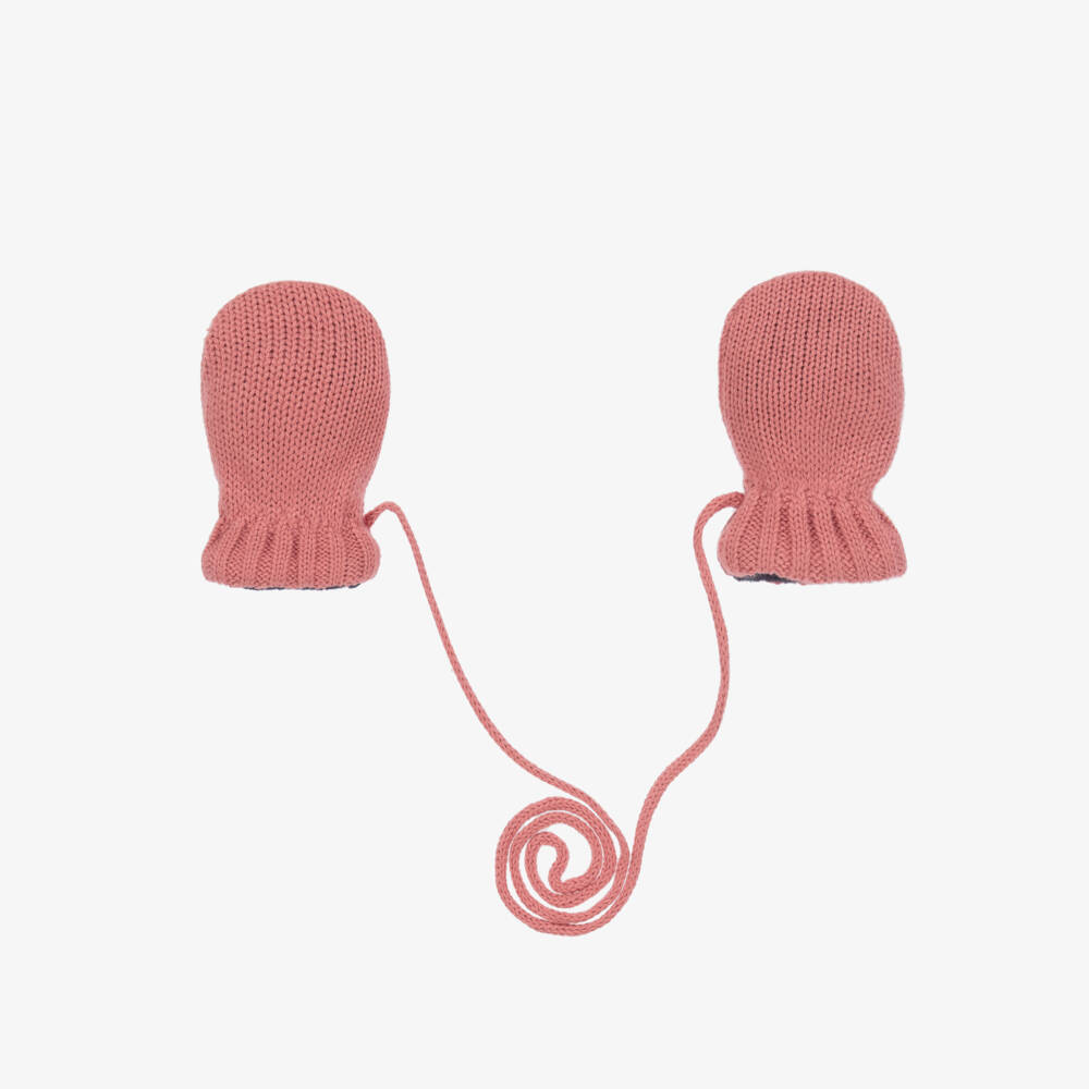 Petit Bateau-قفازات قطن محبوك لون زهري | Childrensalon Outlet