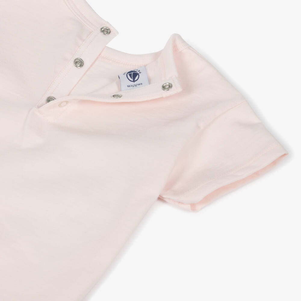 Petit Bateau-Girls Soft Rosy Organic Tee | Childrensalon Outlet