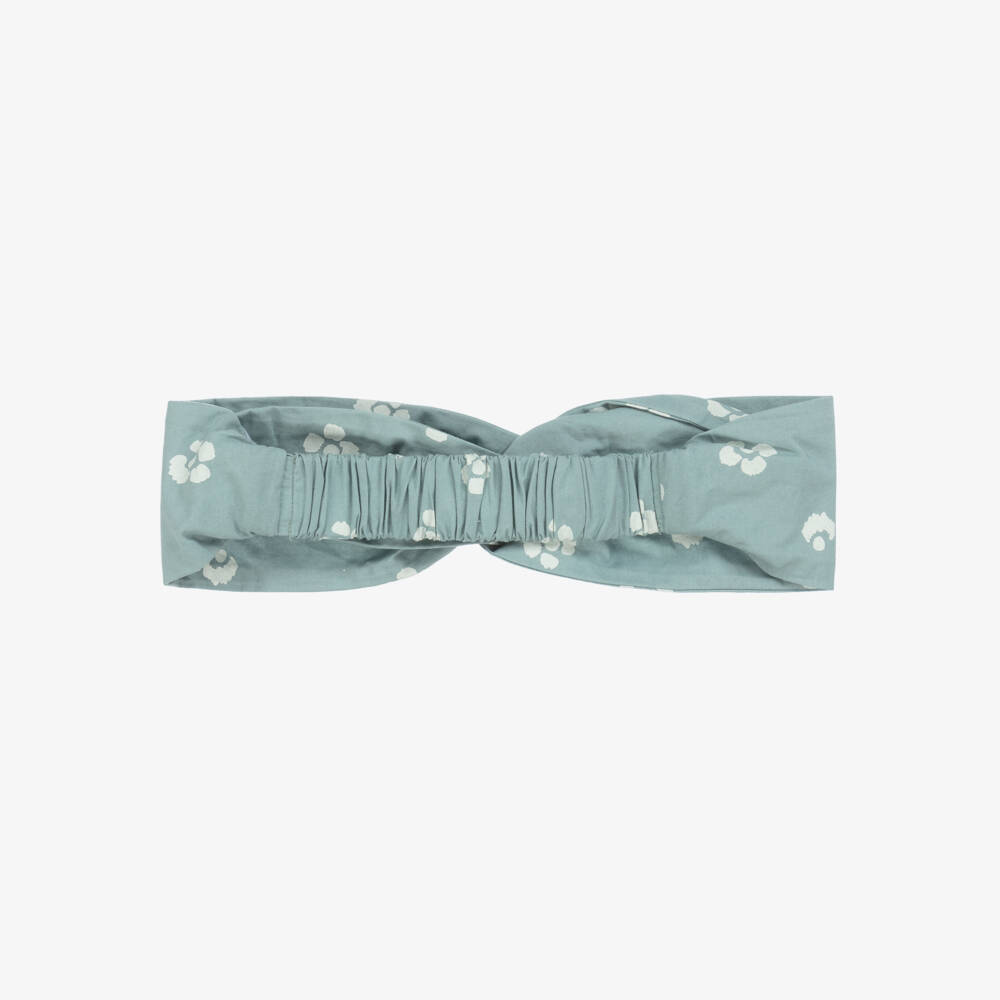 Petit Bateau-Girls Spring Green Floral Cotton Headband | Childrensalon Outlet