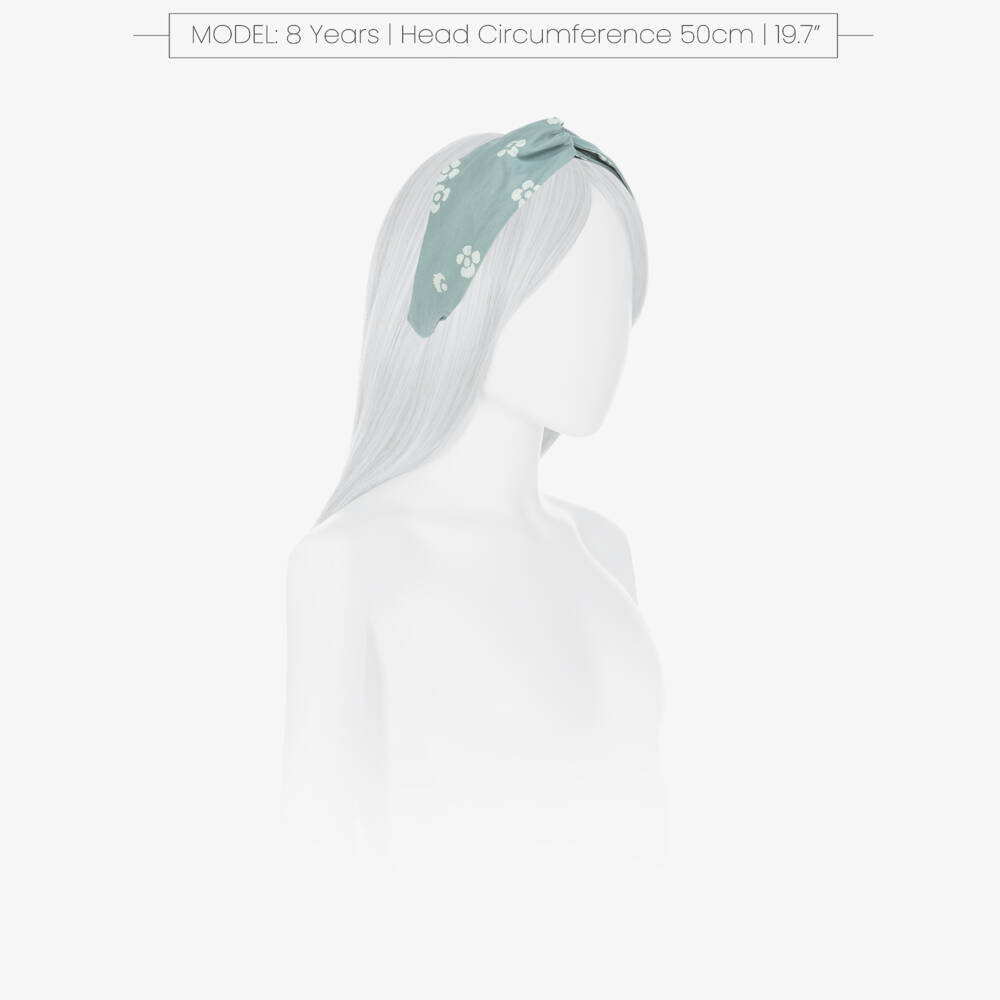 Petit Bateau-Girls Spring Green Floral Cotton Headband | Childrensalon Outlet